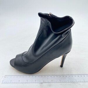 Black Women Dressy Peep Toe High Heel Ankle Boots Stiletto Side Zipper Shoes
